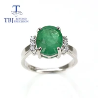luxury natural emerald oval 911mm zambia gemstone adjustable ring 925 sterling silver fine jewelry anniversary engagement gift