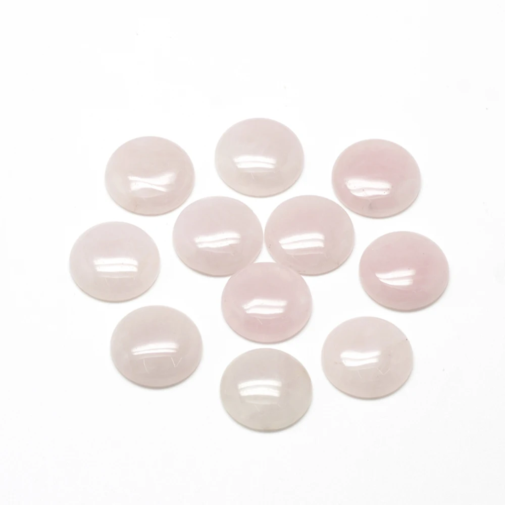 

10 pc Natural Rose Quartz Cabochons Half Round/Dome 20x6mm