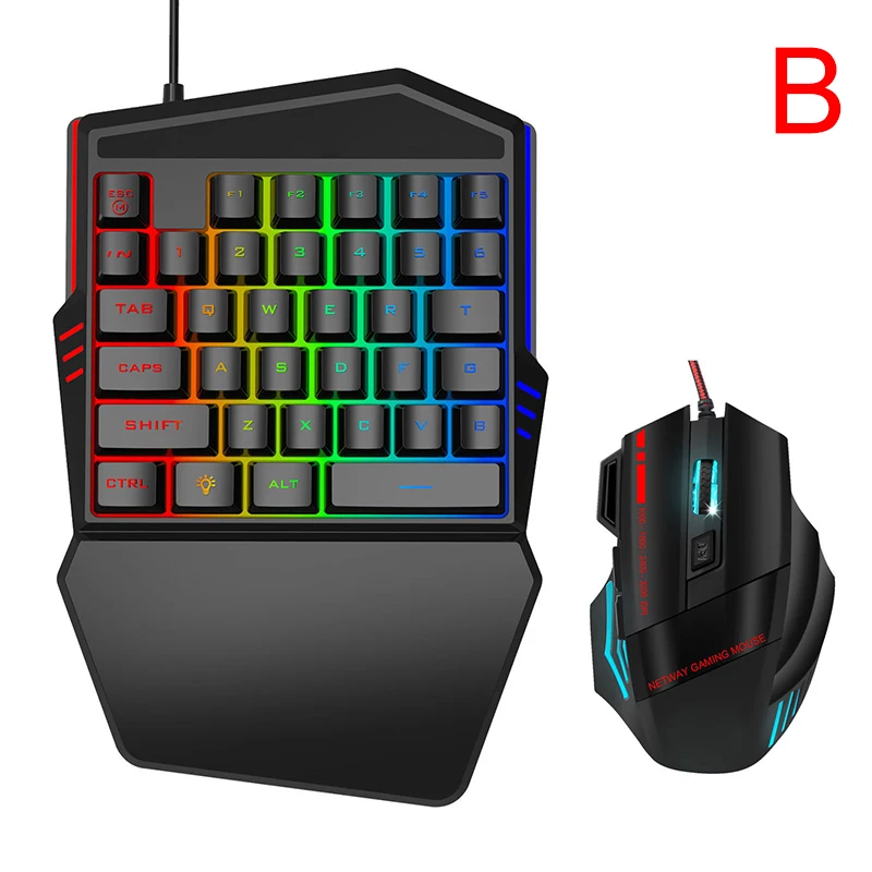 Эргономичная клавиатура мышь комбинированная с одной рукой 35 клавиш Проводная