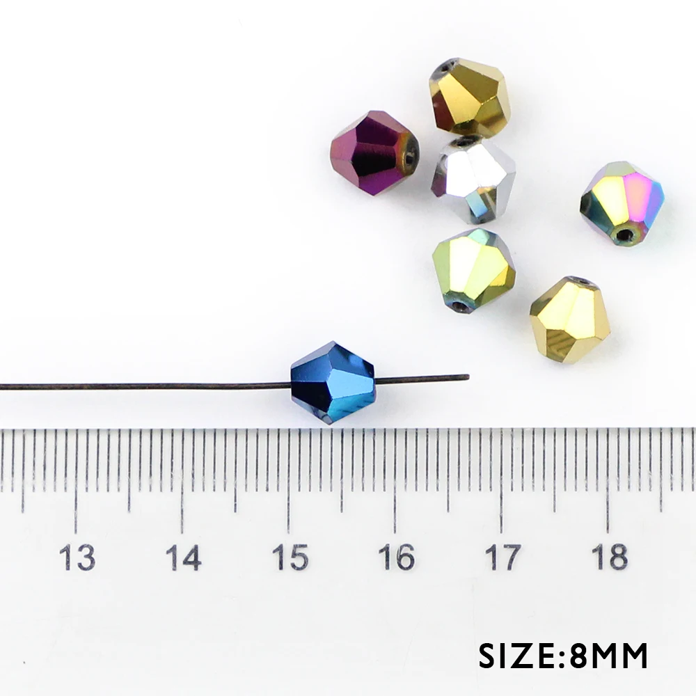 Двухконусные стеклянные бусины HGKLBB для изготовления ювелирных изделий 10 мм 30