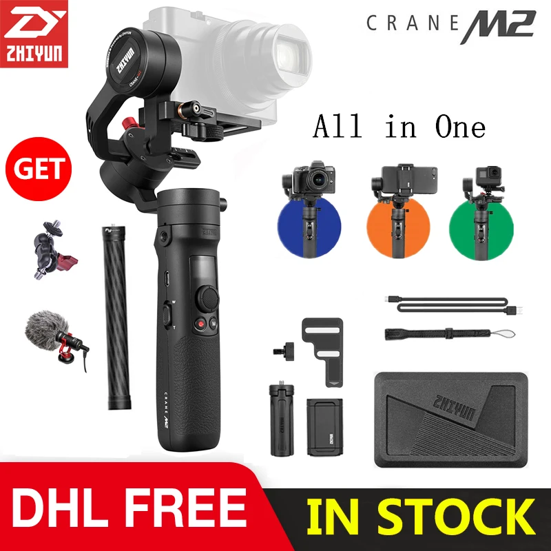 ZHIYUN официальный кран M2 Gimbal для смартфонов беззеркальные экшн компактные камеры Новое поступление 500 г Ручной Стабилизатор