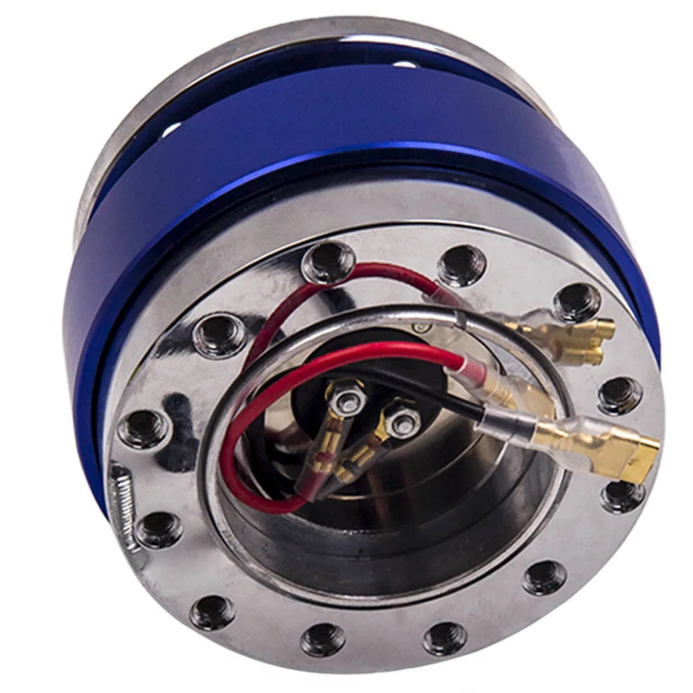 Синий быстросъемный адаптер на руль автомобиля комплект с замком универсальное 6