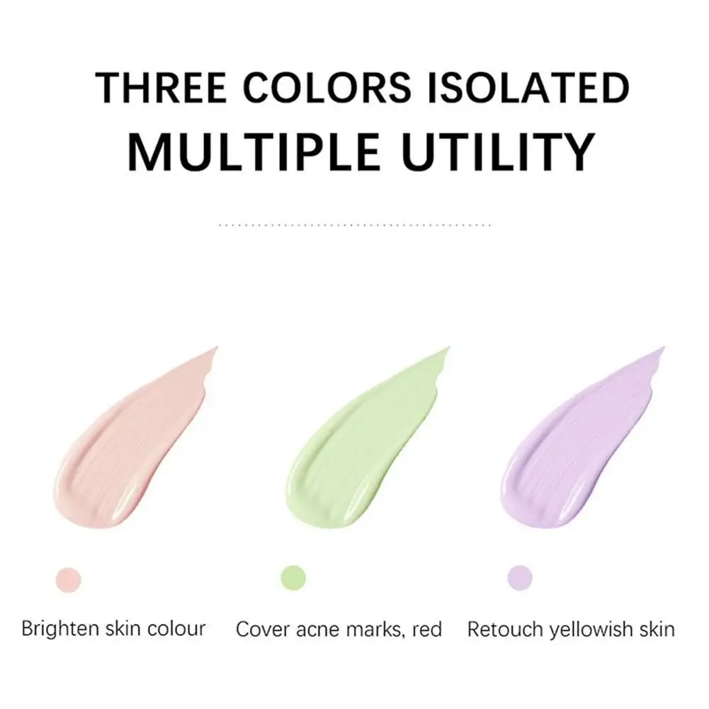 40g Three-color Rainbow up Cream Moisturizing Oil-control Lasting Brightening And Refreshing Makeup Base | Красота и здоровье
