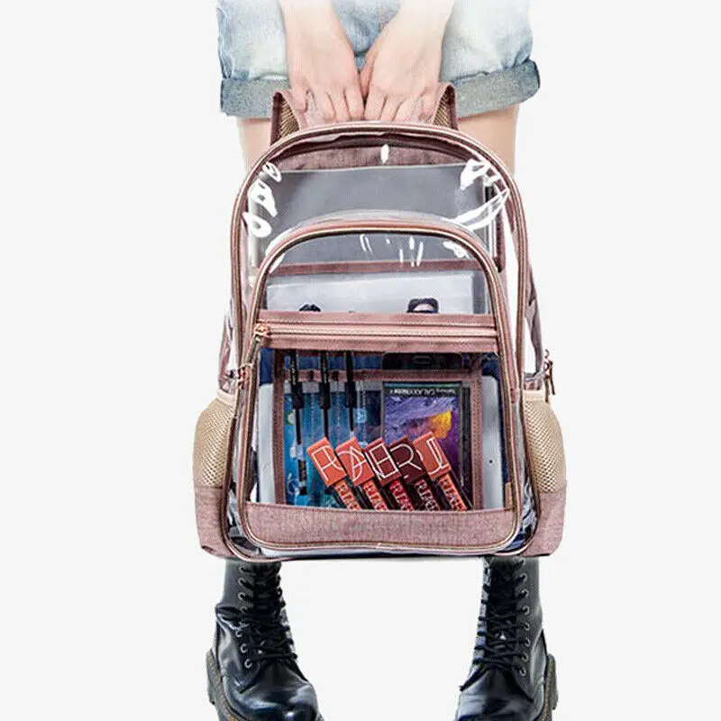Женский модный прозрачный большой рюкзак из ПВХ водонепроницаемая сумка-книжка