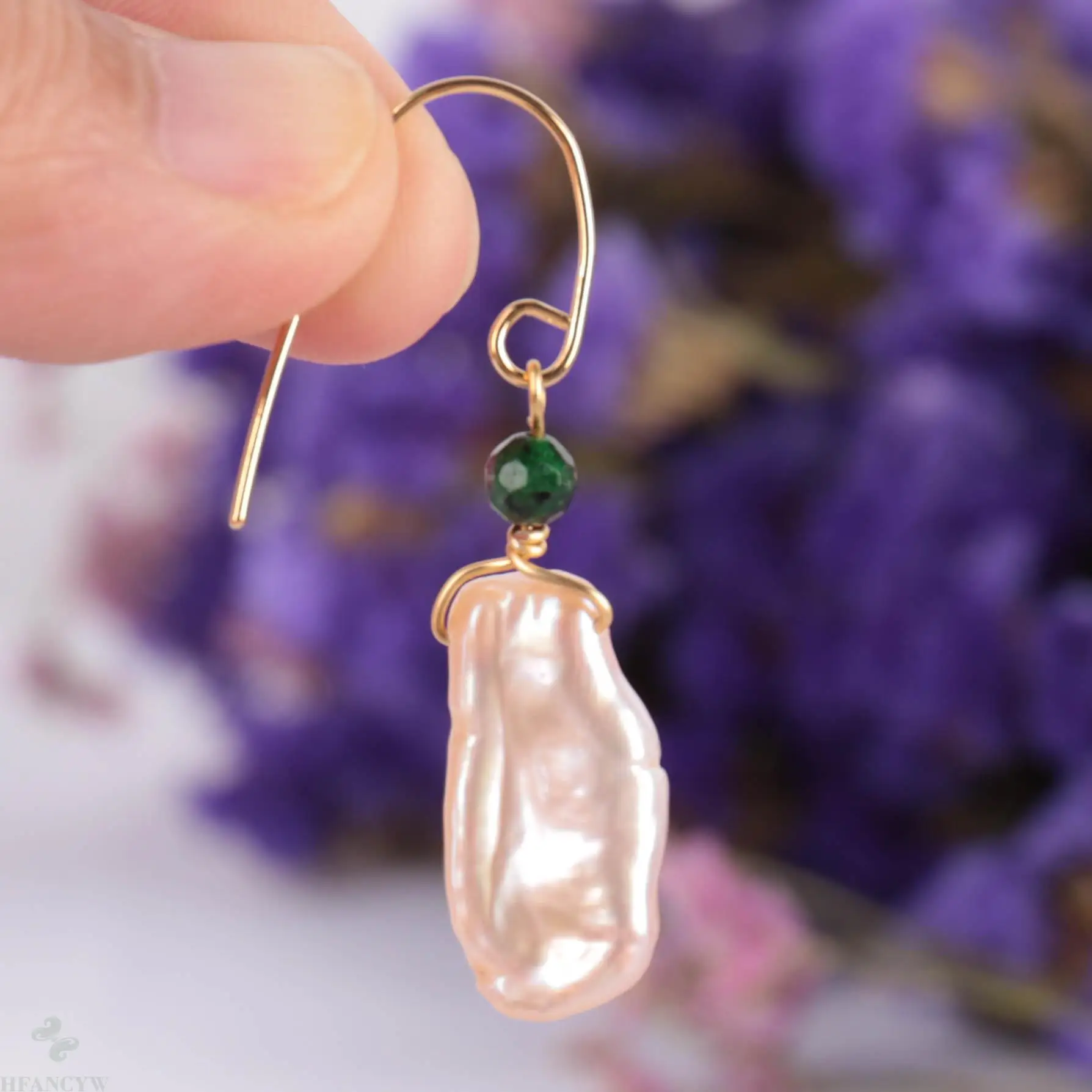 

11-15 мм натуральный розовый барокко жемчужные серьги 18k сапфировые бусины культивированные классические аксессуары