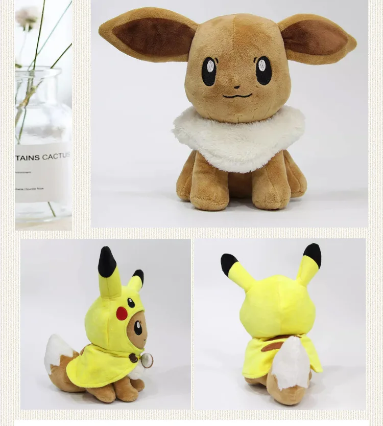 30 см карманные животные Пикачу Косплей Eevee плюшевые мягкие куклы Eevee с плащом Cos Пикачу игрушка детский подарок