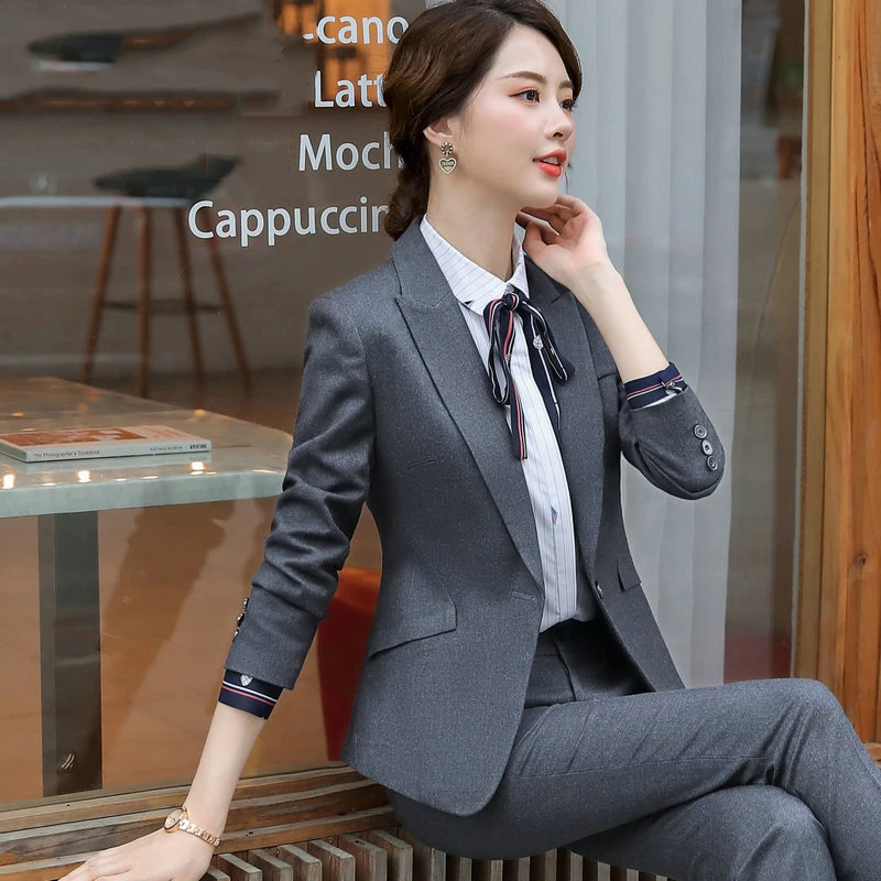 New Fashion Slim Business Wear Elegant Women Office Ol Jacket Set Formal Blazer + Pants Suit Feminino Female Interview Suits | Женская