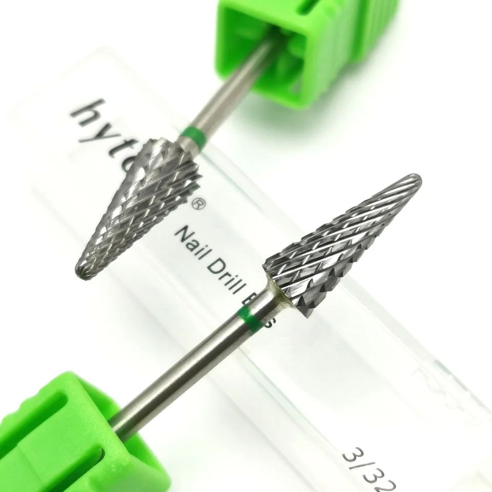 HYTOOS конусные карбидные сверла для ногтей 3/32 &quotфреза маникюра роторные