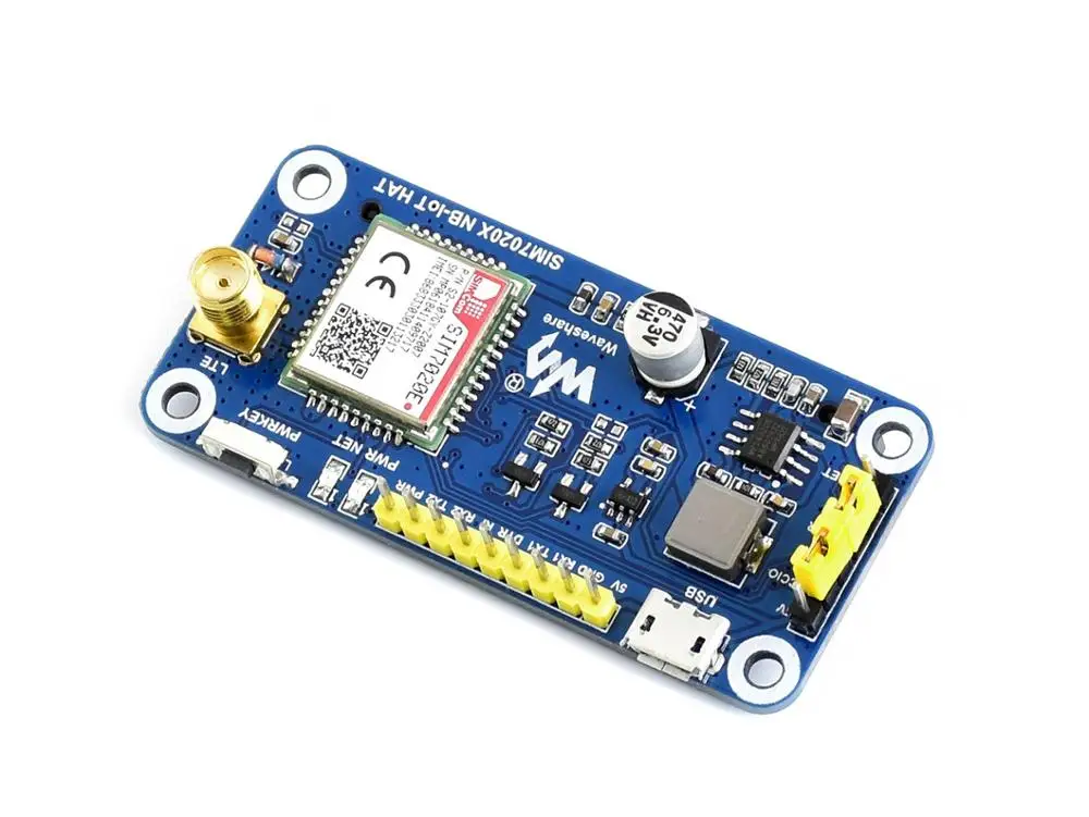 Waveshare NB-IoT HAT для Raspberry Pi, на основе SIM7020E, B1/B3/B5/B8/B20/B28 диапазонов, для Европы, Азии, Африки, Австралии