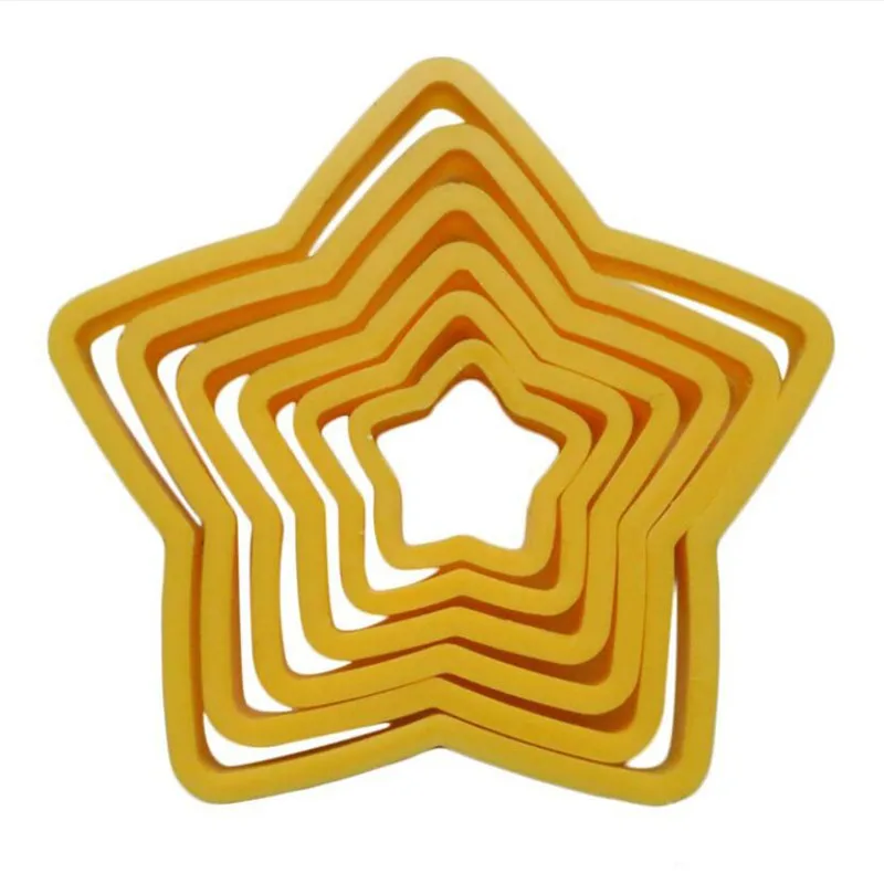 6Pcs/set Christmas Tree Cookie Cutter Stars Shape Fondant Cake Biscuit Mold Plunger 3D Decorating Tools baking tool | Дом и сад