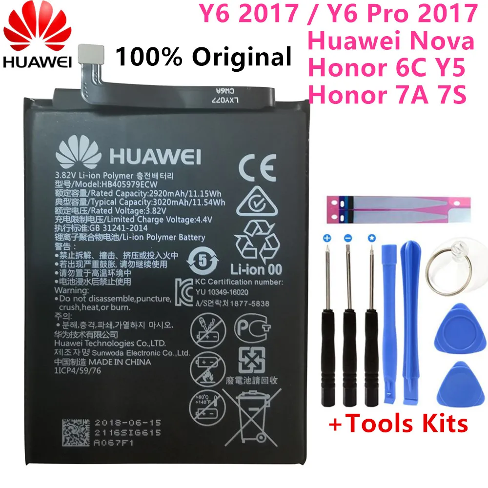 HB405979ECW Аккумулятор для huawei Nova CAZ-AL10 CAZ-TL00 Enjoy 6S Honor 6c Y6 PRO Y5 p9 lite mini Batterie 3020mAh+ Инструменты