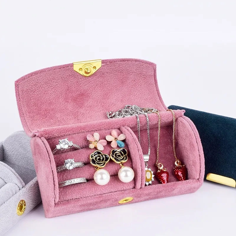 

New Arched Jewelry Box High-end Beaded Travel Portable Jewelry Storage Bag Bracelet Earring Jewelry Personalized Storage Box