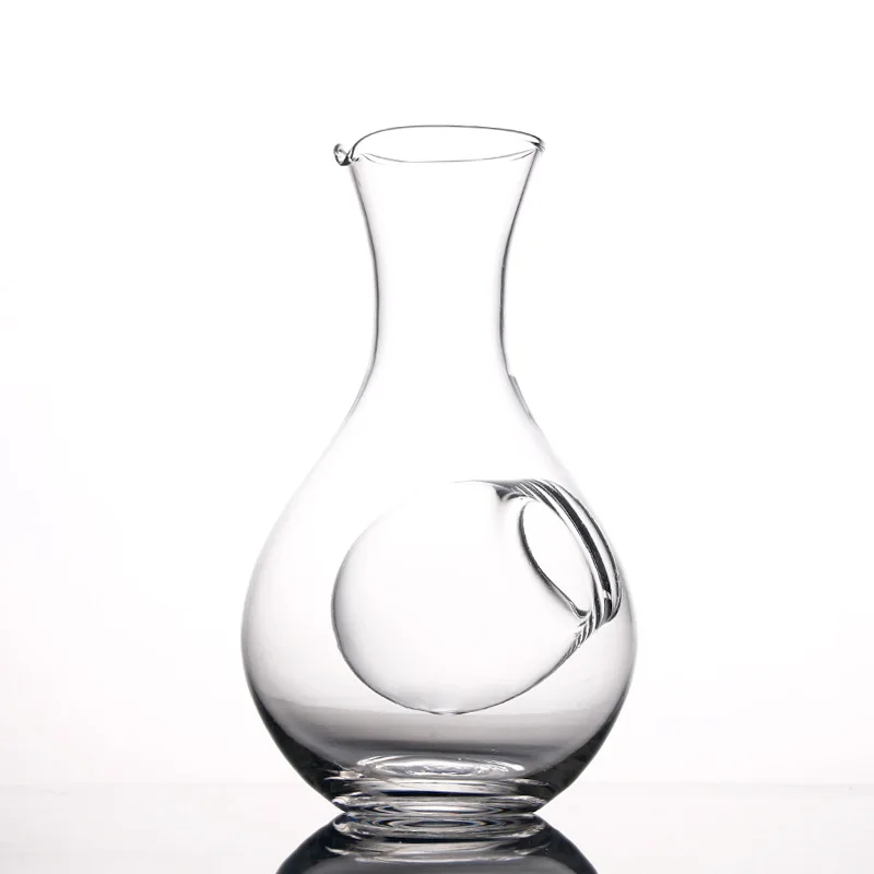 

Creative Japanese Style Glass Wine Bottle Thumb Hole Sake Glass Ice Jug Hamster Nest Cooling Room Wine Pourers Decanter Set