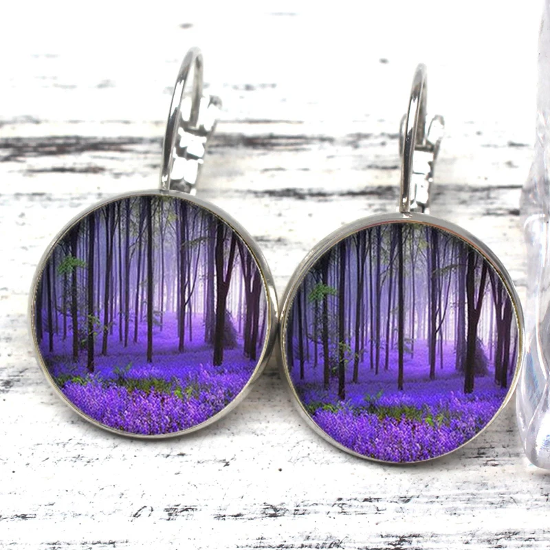 Модные красивые фиолетовые Лавандовые очаровательные женские серьги Цветы