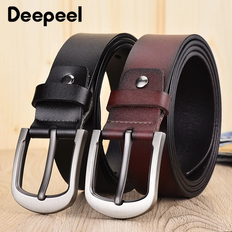 Мужской ремень Deepeel натуральная металлическая пряжка кожаные ремни Молодежные