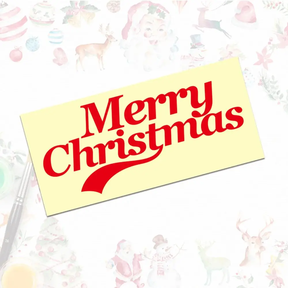 Автомобильная наклейка с надписью &quotMerry Christmas&quot принтом оленя дерева