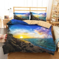 3d bed comforter sandy beach printed home textiles duvet cover with pillowcsae bed linen bedroom coverlet for couple