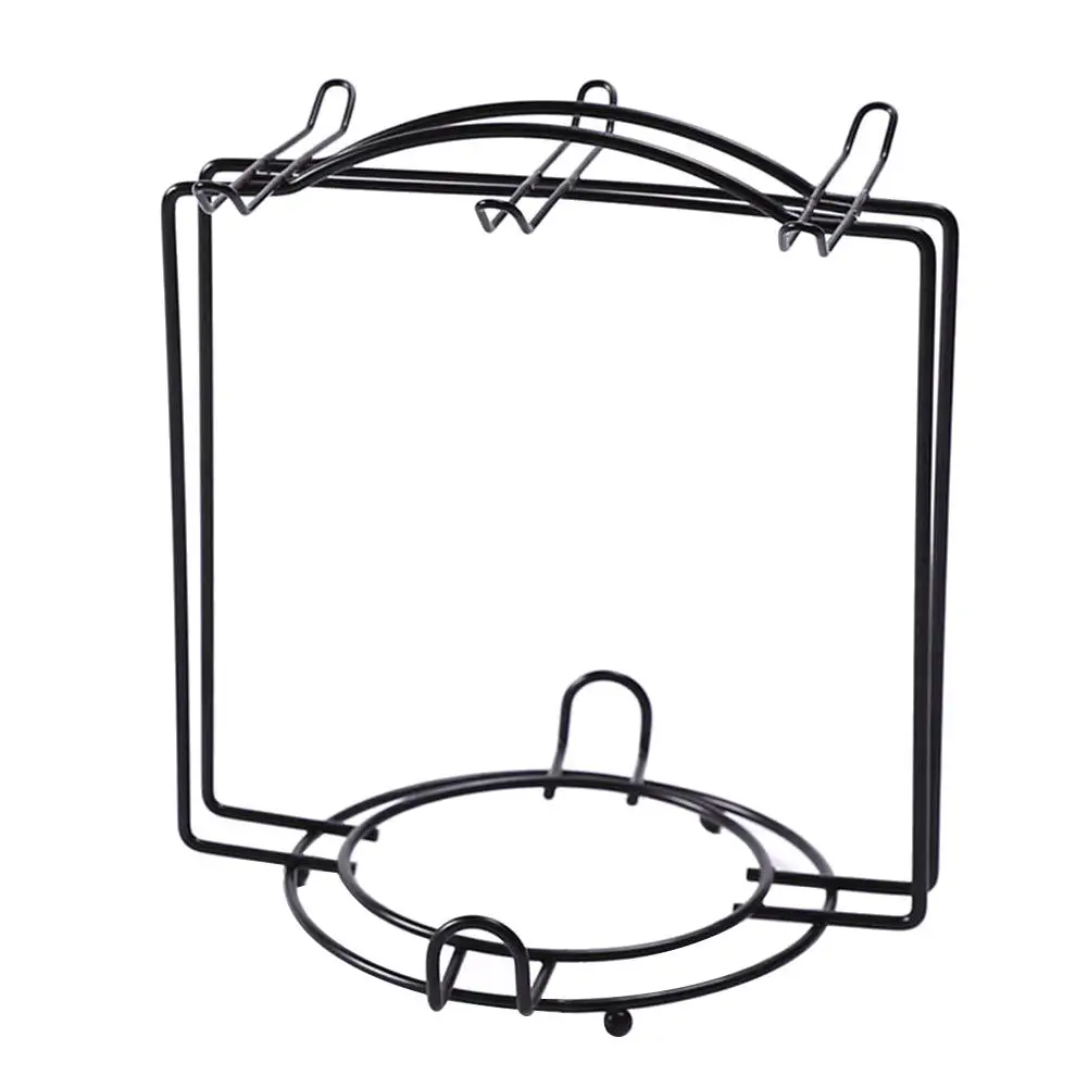 

Home Hanging Cup Holder Bold Black Sprayed Wrought Iron Coffee Cup Holder with 6 Saucer and 6 Cup Holder Kitchen Storage Rack