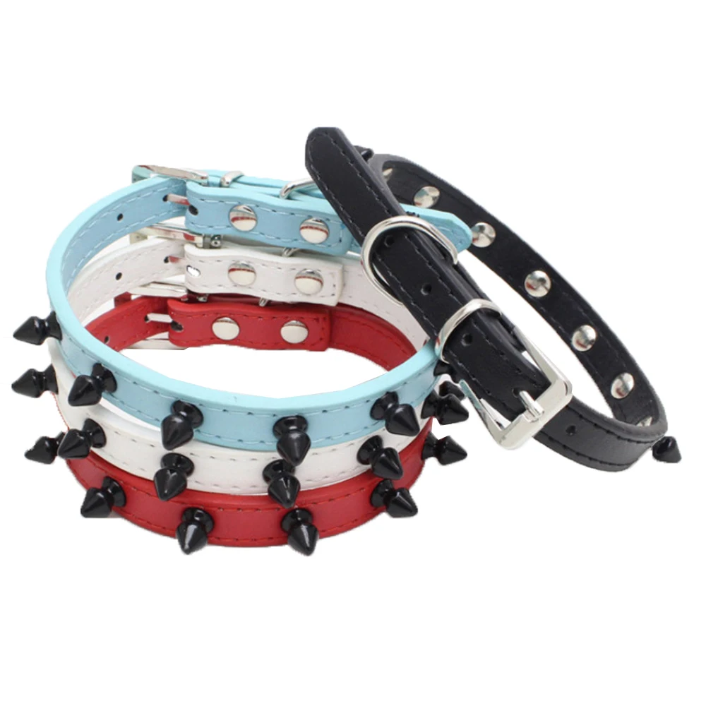 

Spiked Studded Small Large Dog Collar Rivet Accessory Hond Neck Strap For Puppy Necklace Leather PU Pitbull Bulldog Pet Supplies