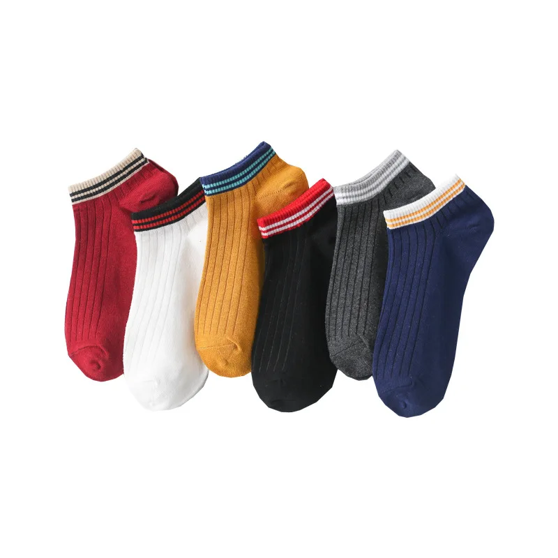 

12 Pairs of Women's Socks New Japanese Kawaii Harajuku Boat Socks Cotton Double Needle Two Bars College Wind Socks