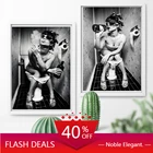 Модный Туалет сексуальная женщина Рождественский холст печать современный бар девушка курить и пить в комнате отдыха живопись аниме постер pictu