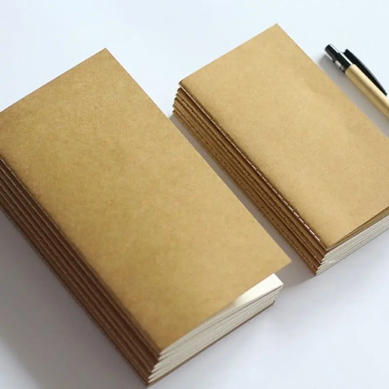 

Standard/Pocket Kraft Paper Notebook Blank Notepad Diary Journal Traveler's Notebook Refill Planner Organizer Filler Paper