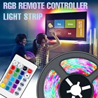 Светодиодная лента RGB, водонепроницаемая лента SMD 2835, 0,5 м, 1 м, 2 м, 3 м, 4 м, 5 м, 5 В, Светодиодная лента RGBW с пультом дистанционного управления 24 клавиши, полный комплект светодиодсветильник