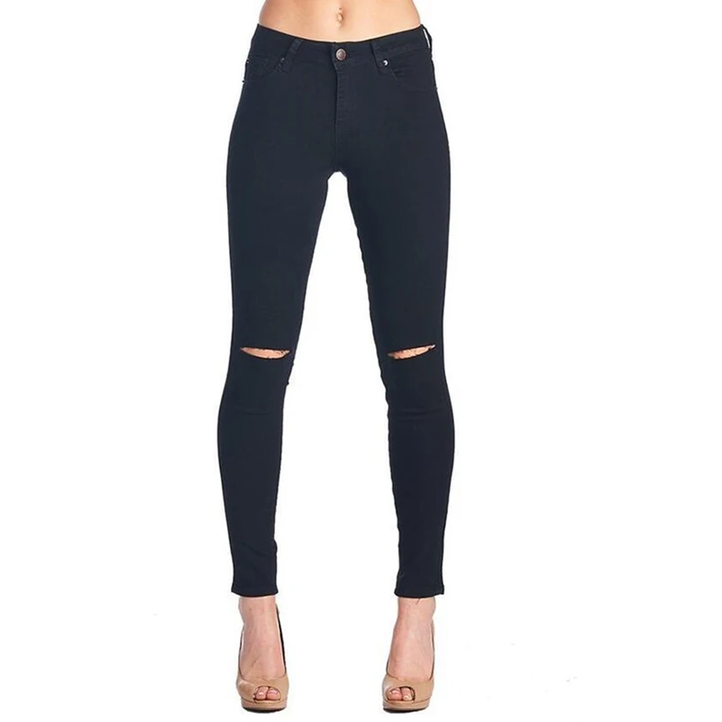

Casual Waist Long Pencil Style Summer Jeans Boyfriend 2020 Pants Women Cool Skinny Ripped Fashion Denim fall Cotton Jeans