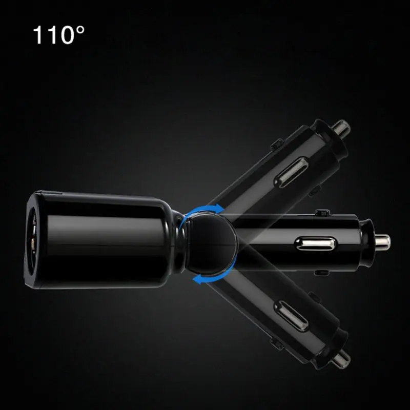 

3 in 1 12V Car Cigarette Lighter Socket Splitter Plug Dual USB Charger Voltage Current Monitor for iphone Smartphone