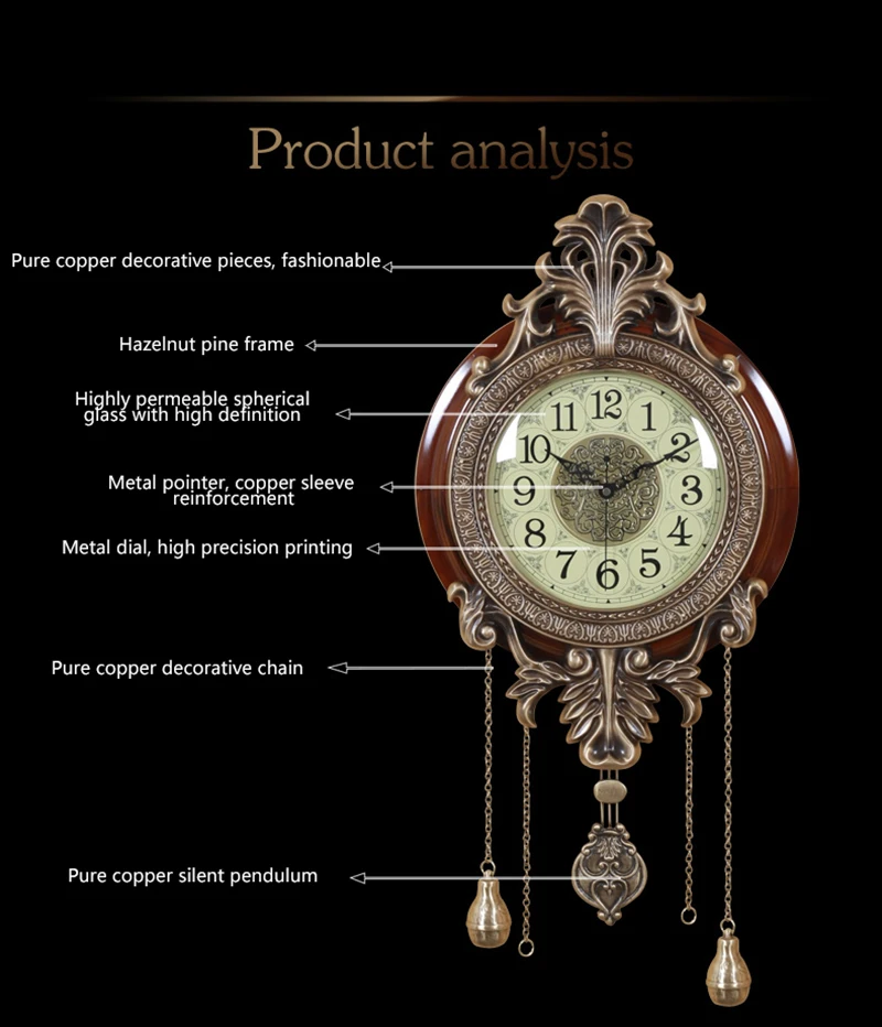 Meijswxj большие настенные часы Saat Reloj Relogio de parede Европейский стиль часы Duvar Saati Horloge Murale деревянные немой часы с маятником