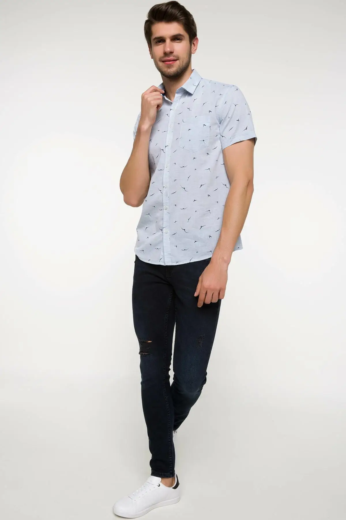 Shirt-I4925AZ18SM с короткими рукавами DeFacto Man | Мужская одежда