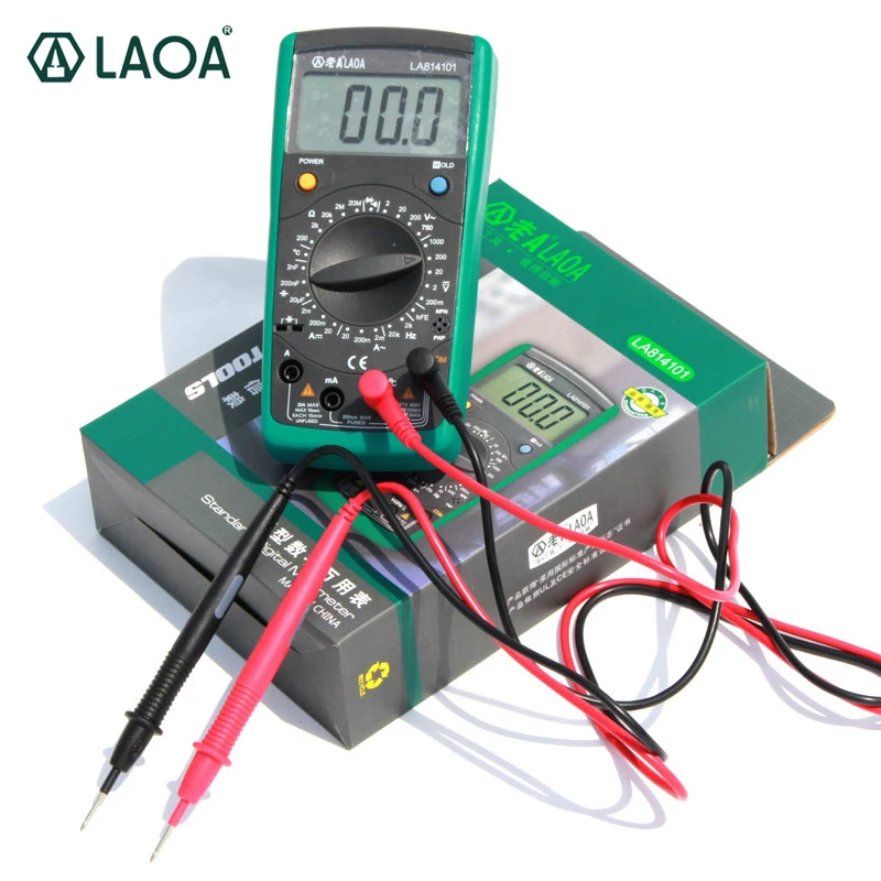 

LAOA Digital Multimeter Multimetro Instrument Probe Amp Meter Ammeter AC/DC voltageTest Current Temperature Resistance Testing