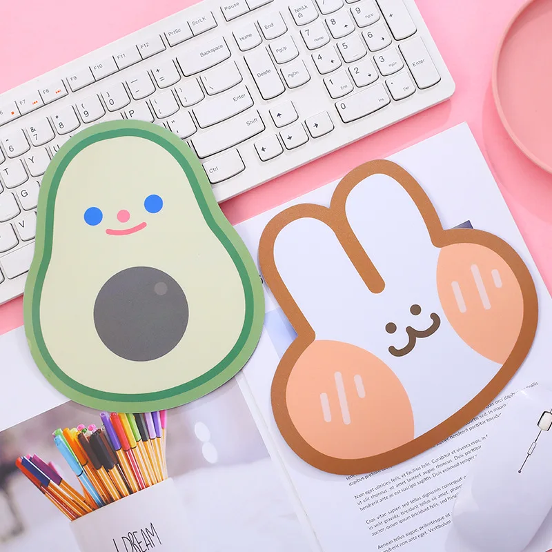 Милый коврик для мыши kawaii с авокадо и кроликом офисный Настольный декор стола