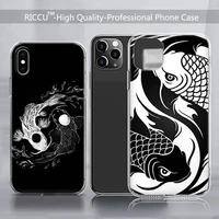buducoost black and white yin yang koi fish phone case transparent for iphone 13 12 11pro mini xs max 8 7 6 6s plus x phone case