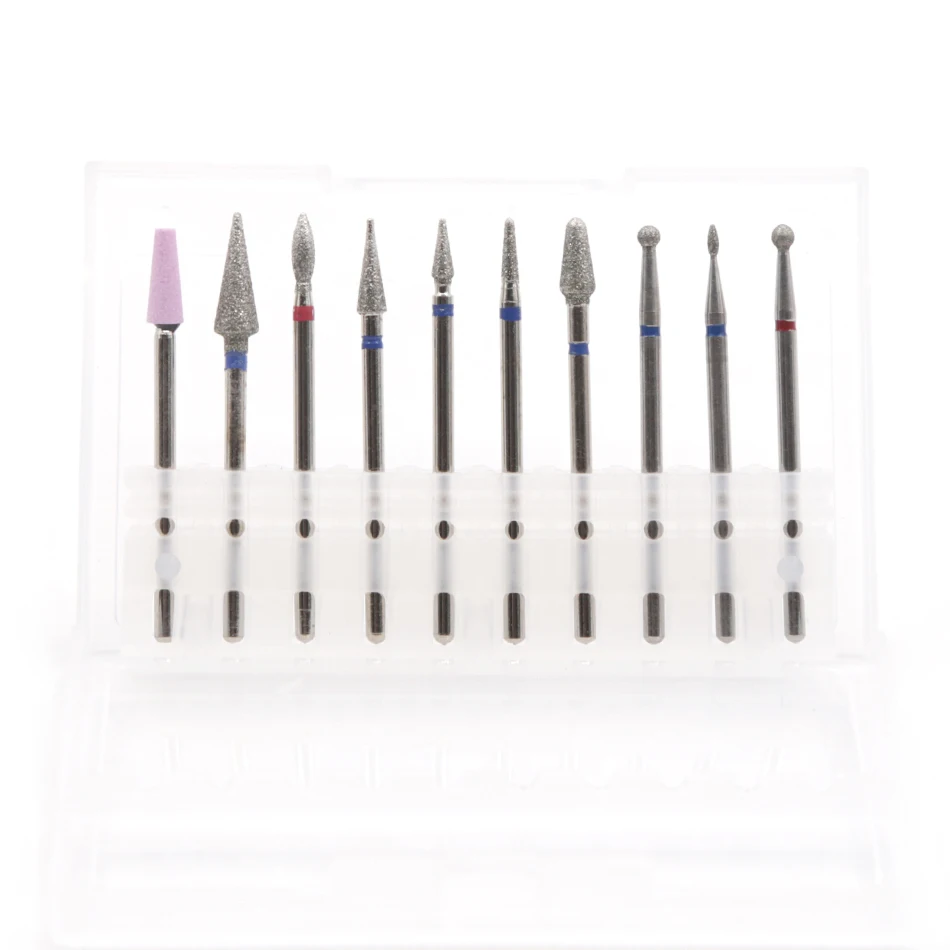 4 10PCS Diamond Cutters for Manicure Set Silicon Ceramic Nail Drill Bits Set Cutters for Nail Drill Machine Cutters for Pedicure - Цвет: 4
