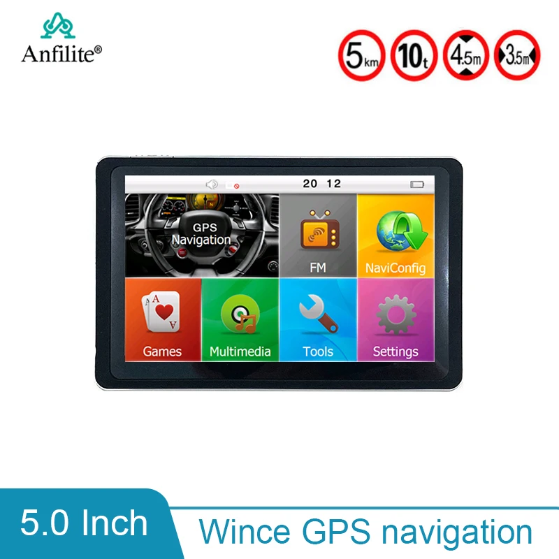 5 дюймовая HD Автомобильная ОС CE 6.0 GPS навигация ЦП 800 МГц FM/8 ГБ 128 М новейшие карты