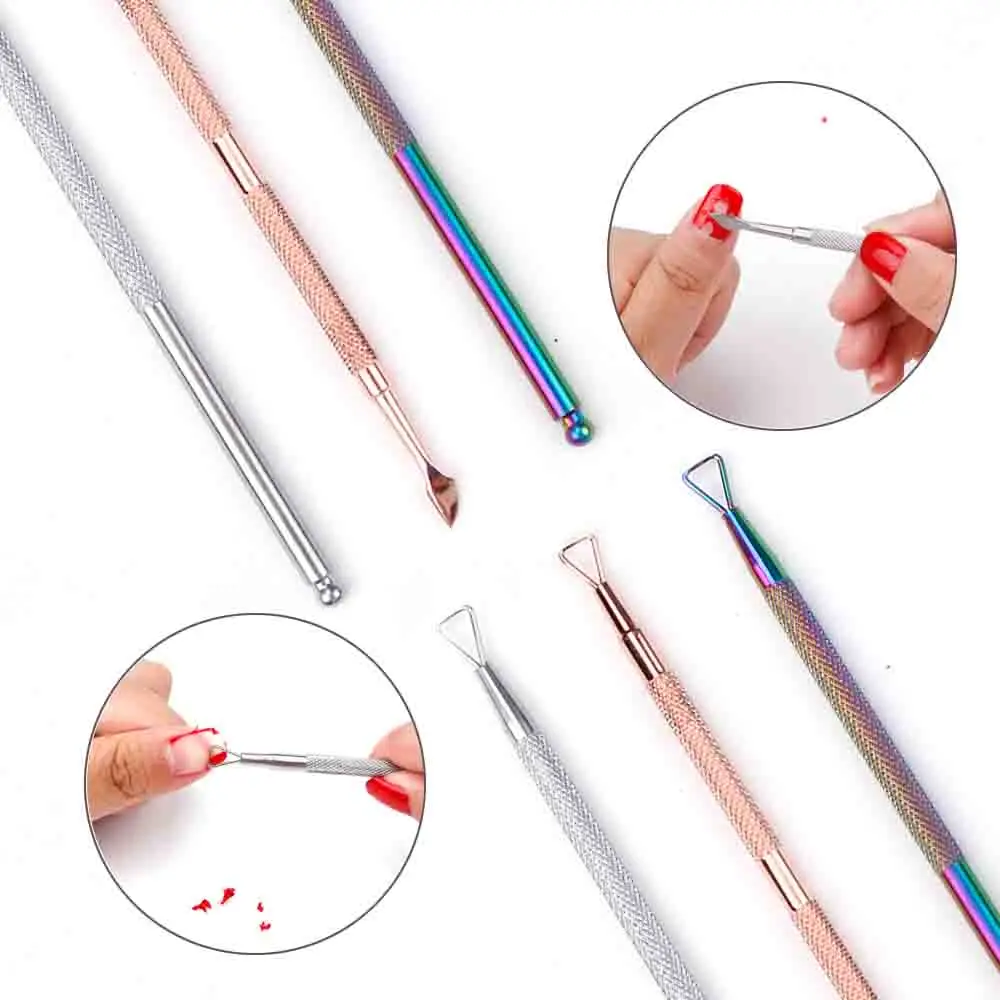 Двойной конец 1 шт. для удаления ногтей толкатель мертвая кожа кутикулы из