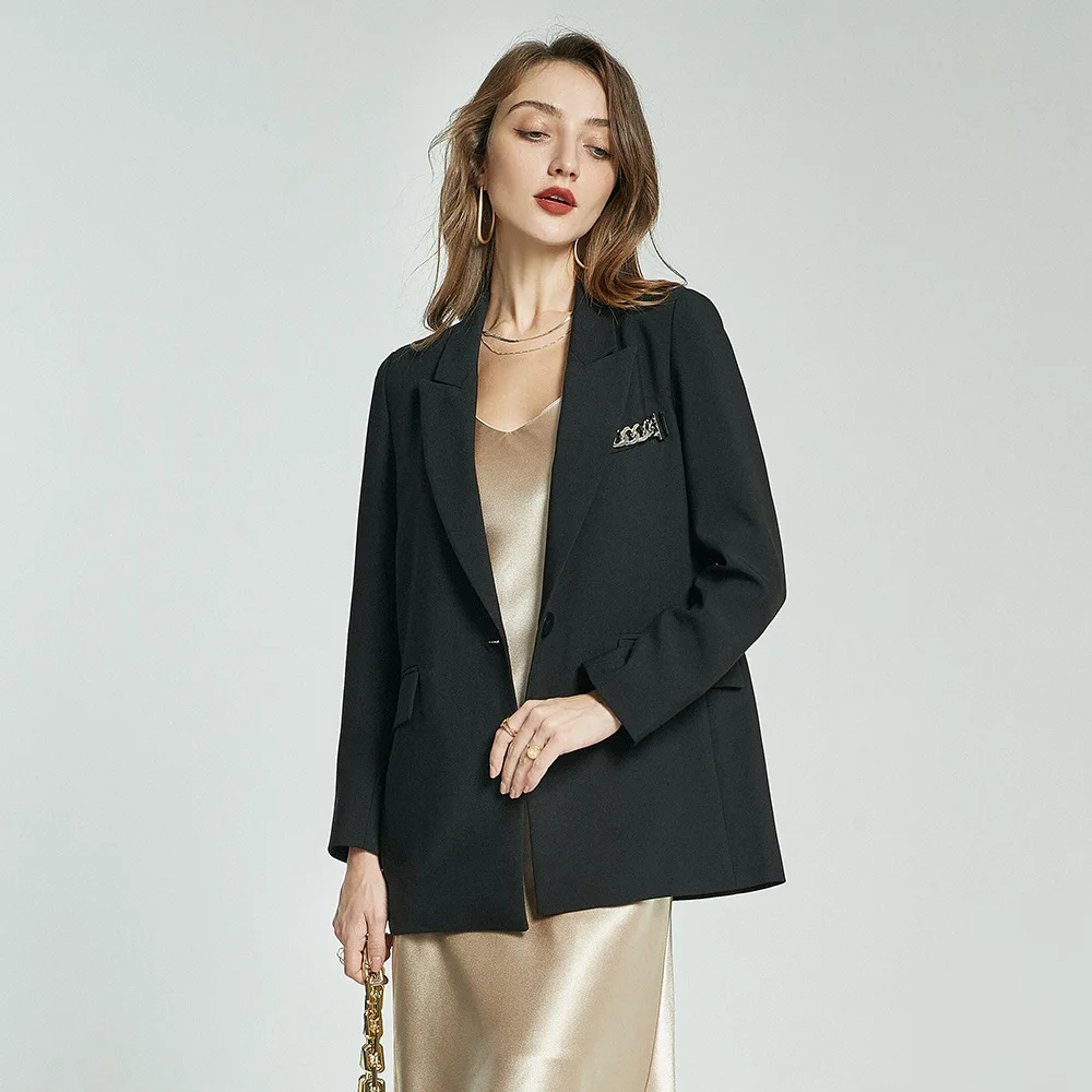 

Autumn Women's Jacket Solid Office Lady Blazer Women Breasted Outwear Female Autumn Jacket Single Breasted Blazer Coat