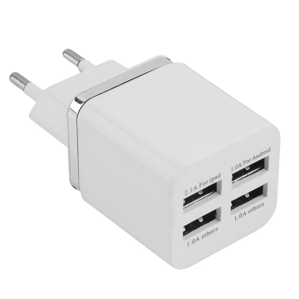 В наличии! Белый 4 порта USB путешествия настенное зарядное устройство мульти блок