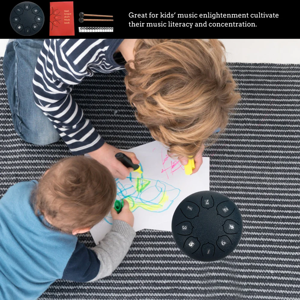 

1 Set Handheld Tank Drum Portable Hand Percussion Instrument With Drumstick