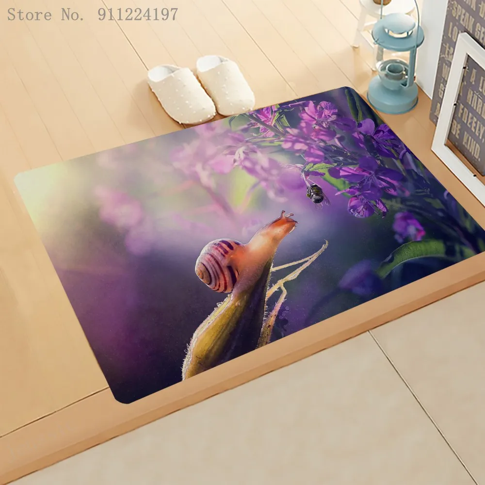 

Animal snail Doormat Floor/Bath/Kitchen/Beach Mat Rugs Living Room Flannel 3D Printed Shaggy Custom Decoration For Bedroom