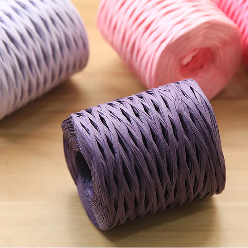 200 м натуральная солома-рафия пряжа ручной вязки крючком рафия соломенная Бумага