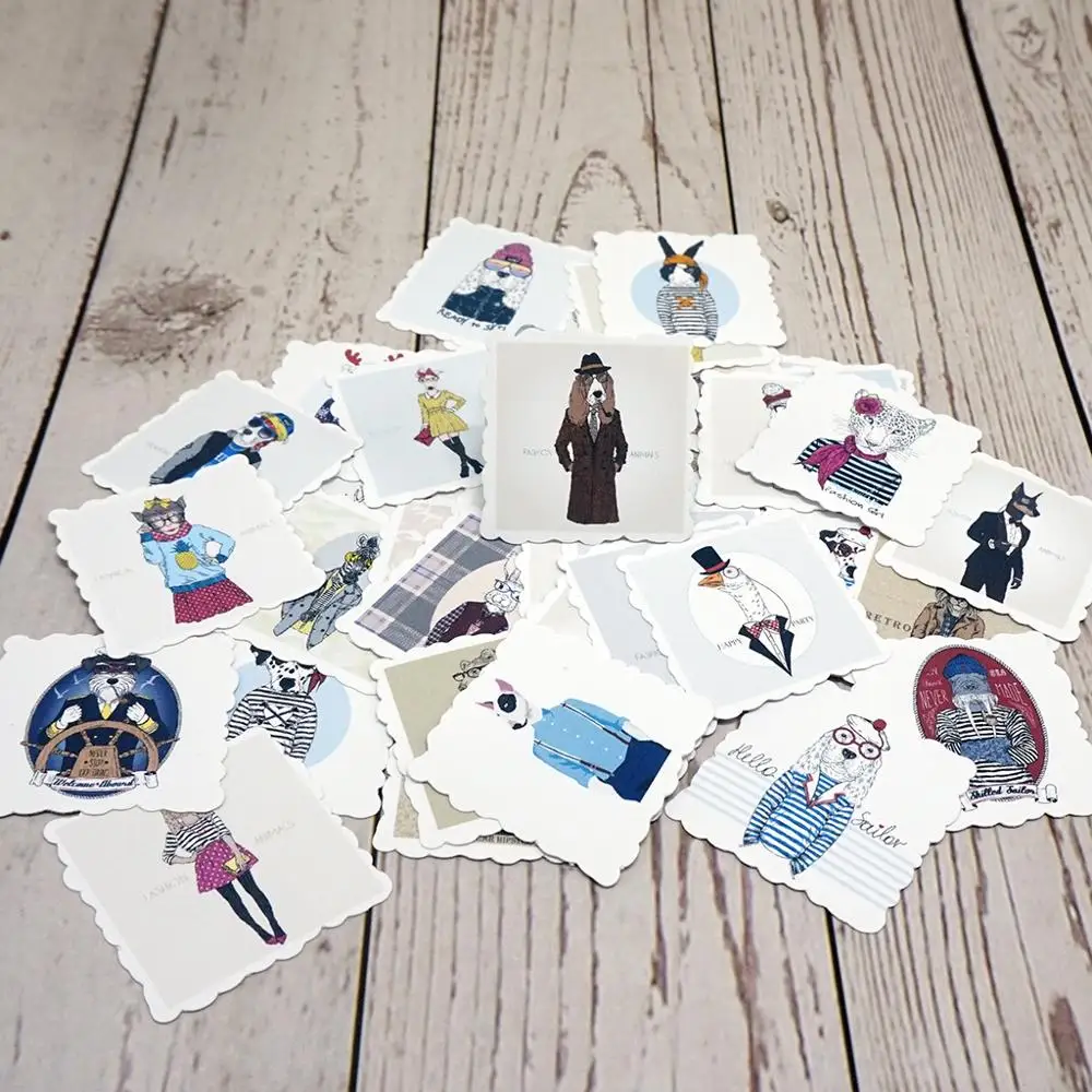 42 шт. водонепроницаемые наклейки с крутыми животными сделай сам Канцтовары