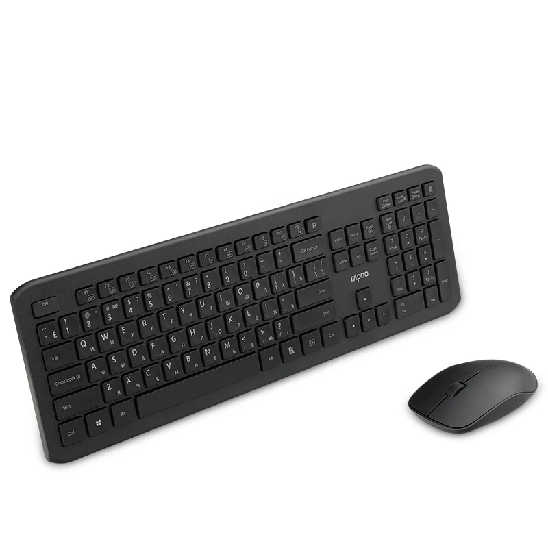 

Rapoo X2000 Silent Wireless Keyboard & Mouse Set Multimedia Shortcut Keys Mute Keyboard and Mouse English/Russian Layout