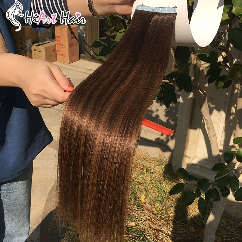 HiArt 2,5 г/шт. лента для наращивания Человеческие волосы remy Salon Balayage Предварительно Связанные волосы лента натуральные волосы образец ленты для наращивания волос 20 шт