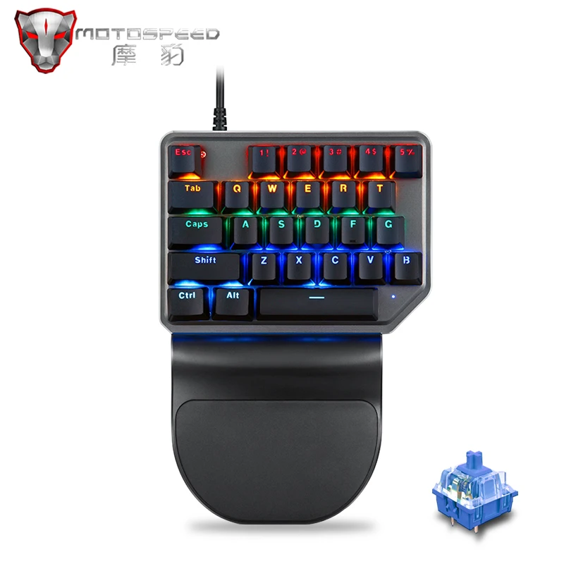 Original Motospeed K27 One-Handed Mechanical Numeric Gaming Keyboard RGB Backlight Wired Mini Keypad for PS4 Xbox Computer Gamer |