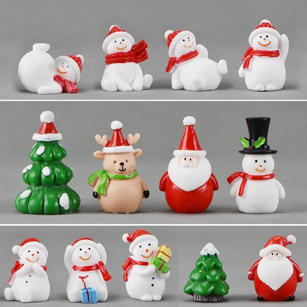 

Christmas Miniature Snowman Santa Claus Fairy Garden Miniatures Fairy Figures Accessories Terrarium Figurines Decoration