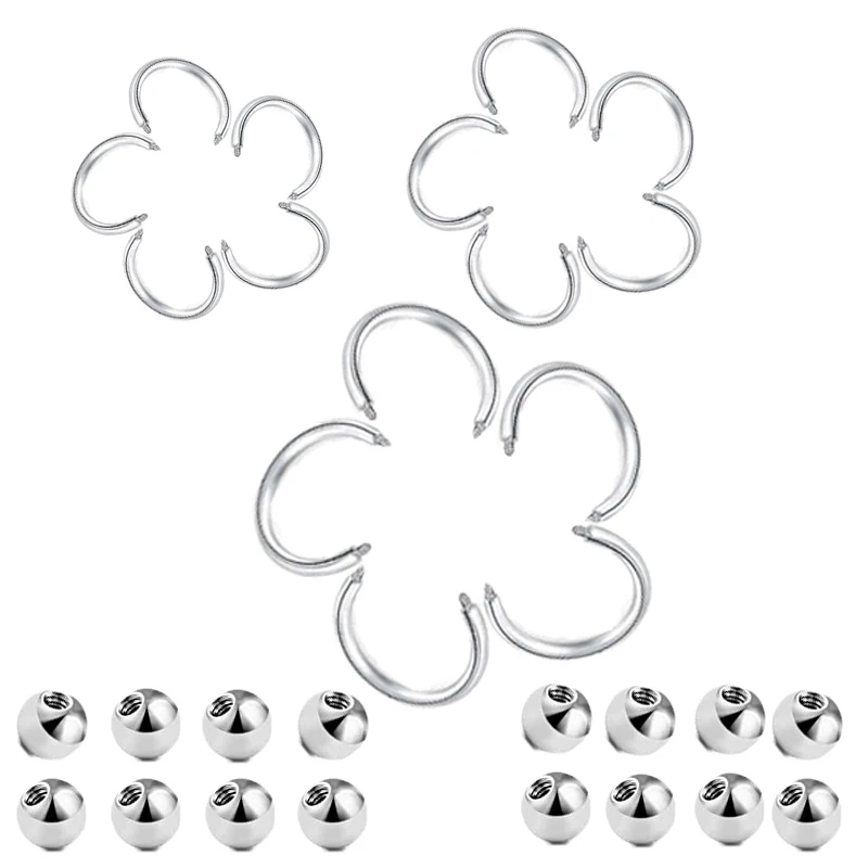 

20 шт. титановый винт круглые штанги части подковы кольцо серьга из носового кольца Замена пирсинг ювелирные изделия металлические аксессуа...
