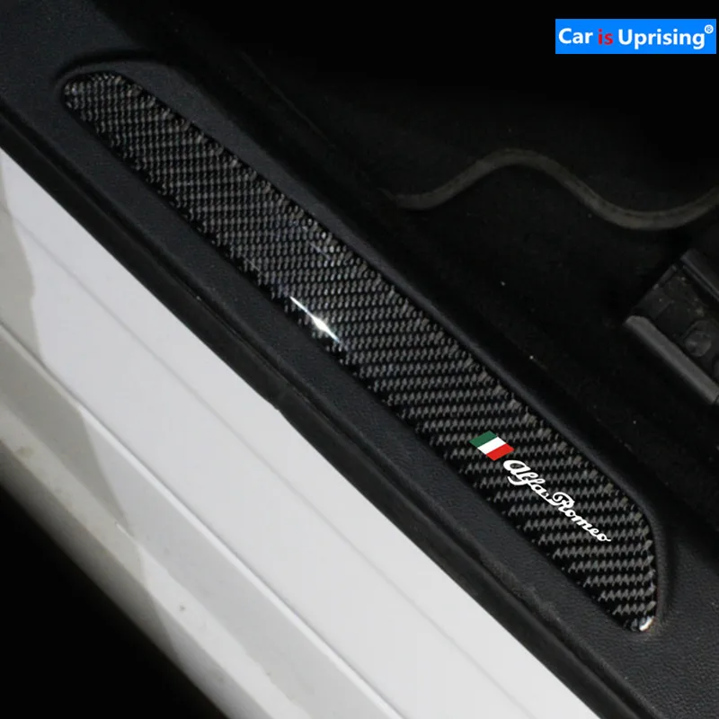 

Accessories Door Sill Scuff Plate Guards Carbon Fiber Door Sills Protector Stickers for ALFA ROMEO Giulia Car Styling