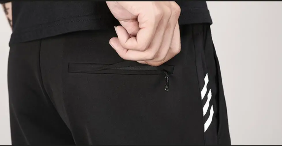 

ZNG 2020 Pants Men Skinny Street Mens Fitness Sweat Pants Long Trousers Straight Drawsting Pants Striped Joggers